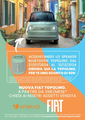 Volantino Unieuro a Vimodrone | Nuova FIAT Topolino | 30/8/2024 - 31/12/2024