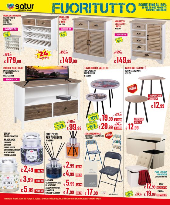 Volantino Satur a Corciano | Fuori Tutto! - 50%! | 4/9/2024 - 24/9/2024