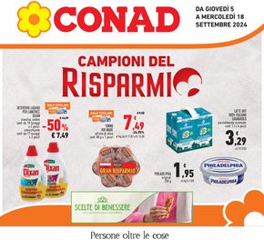 Volantino Conad a Monticiano | Campioni del risparmio | 5/9/2024 - 18/9/2024