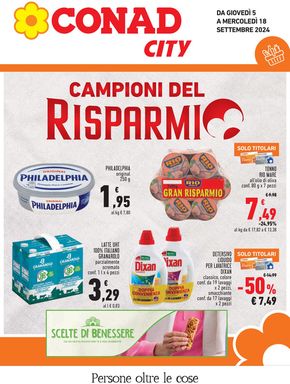 Volantino Conad City a Monticiano | Campioni del risparmio | 5/9/2024 - 18/9/2024