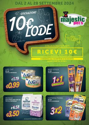 Offerte di Animali | Ricevi 10€  in Majestic Pet's | 2/9/2024 - 28/9/2024