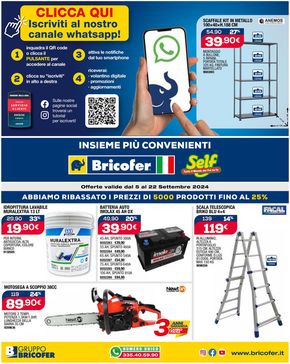 Offerte di Bricolage a Ceriale | Abbiamo ribassato i prezzi di 5000 prodotti fino al 25% in Bricofer | 5/9/2024 - 22/9/2024