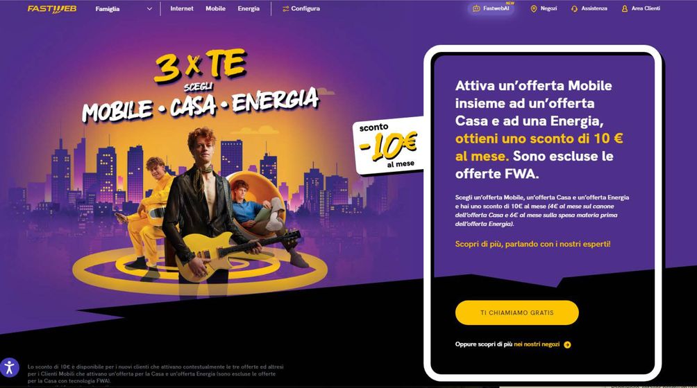 Volantino Fastweb a Pisa | 3 x TE | 3/9/2024 - 30/9/2024