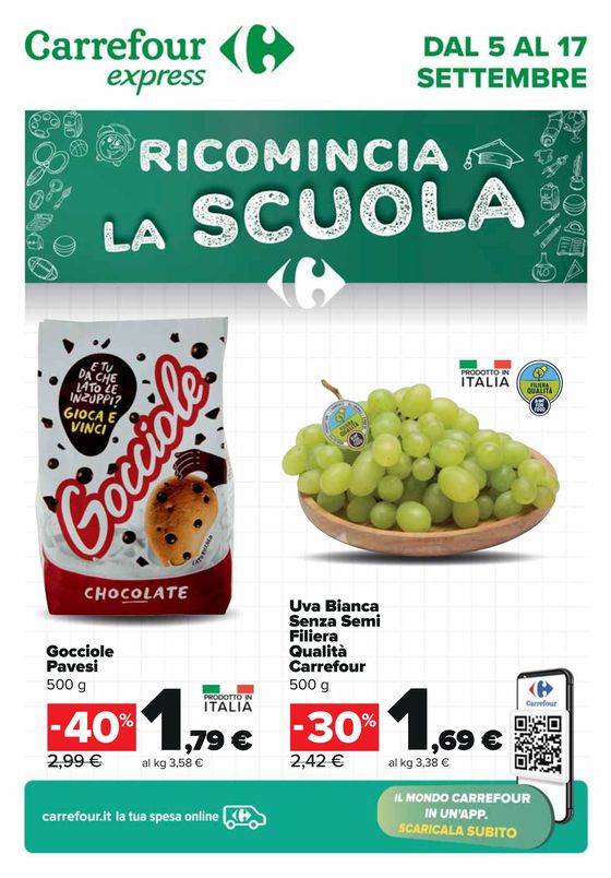 Volantino Carrefour Express a Ravenna | Ricomincia la scuola | 5/9/2024 - 17/9/2024