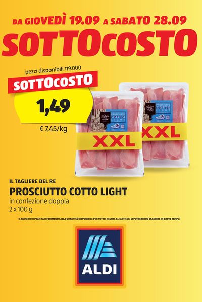 Offerte di Iper e super a Pianezza | SottoCosto in Aldi | 16/9/2024 - 22/9/2024