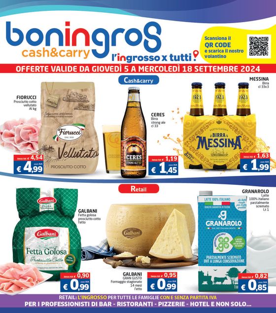 Volantino Boningros Cash and Carry a Capo d'Orlando | I'ngrosso per tutti | 5/9/2024 - 18/9/2024