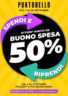 Volantino Portobello a Vinovo | Spendi e riprendi | 4/9/2024 - 29/9/2024