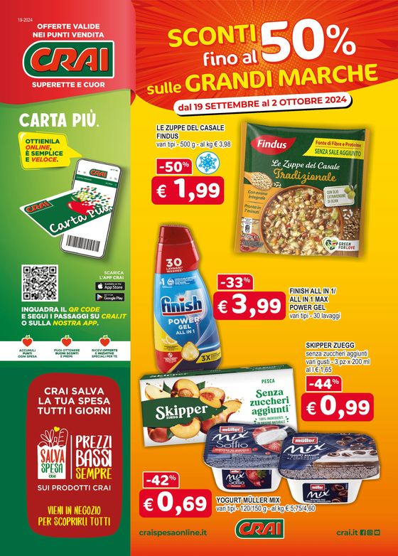 Volantino Crai a Talmassons | Sconti fino al 50% | 19/9/2024 - 2/10/2024