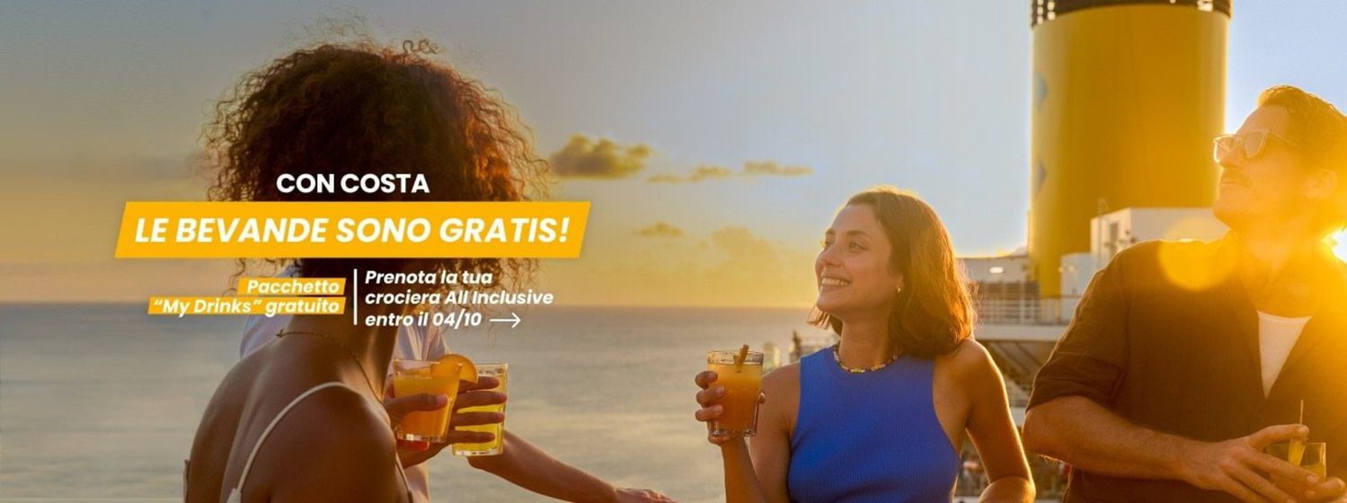 Volantino Costa Crociere a Porcari | Le bevande sono gratis! | 6/9/2024 - 4/10/2024