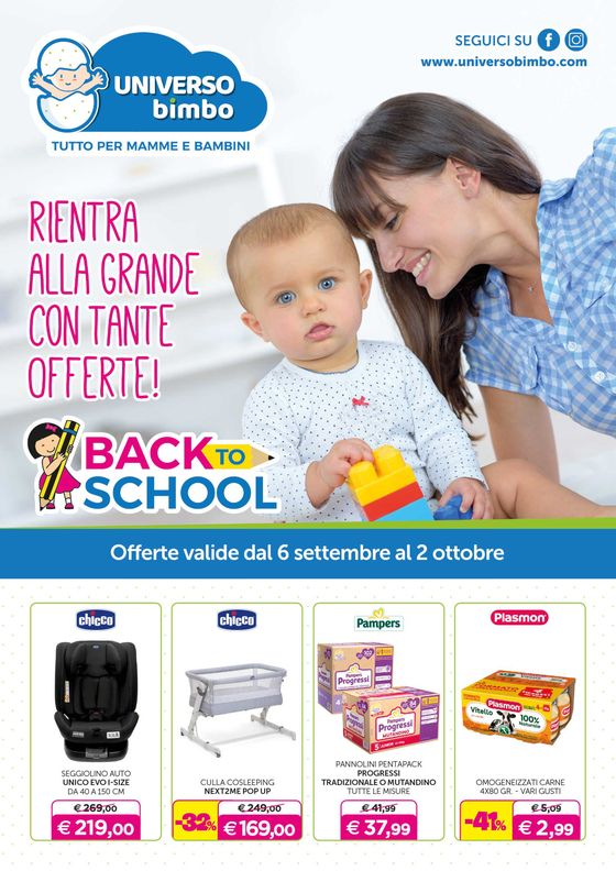 Volantino Universo Bimbo a Torino | Back to school | 9/9/2024 - 2/10/2024