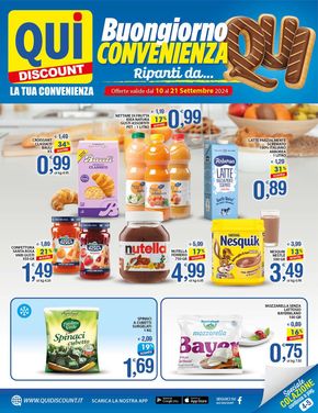 Offerte di Discount a Villa D'agri | Buongiorno convenienza in Qui Discount | 10/9/2024 - 21/9/2024