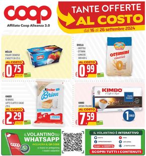 Volantino Coop a Monteroni di Lecce | Tante offerte al costo | 16/9/2024 - 26/9/2024