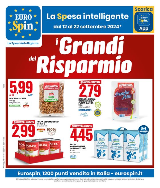 Volantino Eurospin a Roma | I Grandi del Risparmio | 12/9/2024 - 22/9/2024