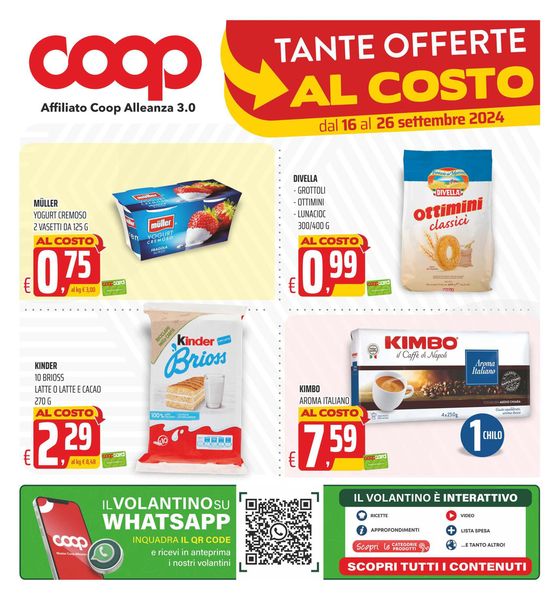 Volantino Coop a Monteroni di Lecce | Tante altre offerte al costo | 16/9/2024 - 26/9/2024