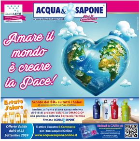 Volantino Acqua & Sapone a Agrigento | Amare il mondo e crearela pace! | 9/9/2024 - 22/10/2024