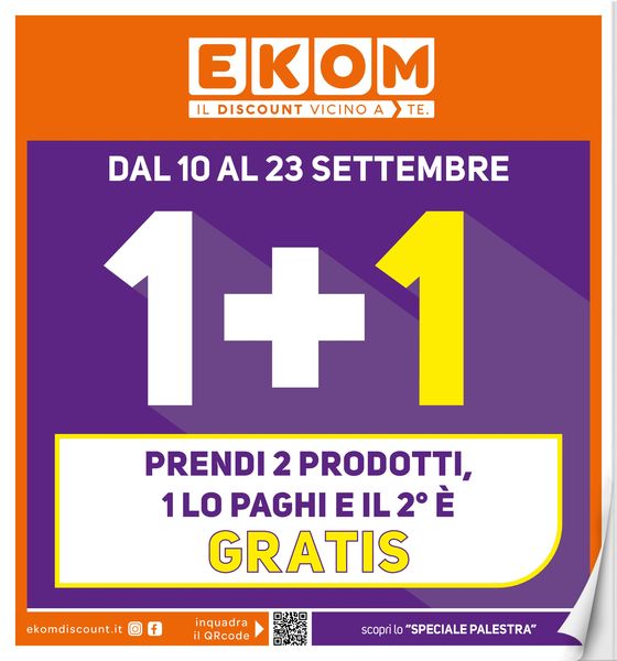 Volantino Ekom a Mazzè | 1+1 | 10/9/2024 - 23/9/2024