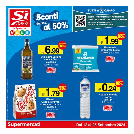 Volantino Si con te supermercati | Sconti dal 25% al 50% | 12/9/2024 - 25/9/2024