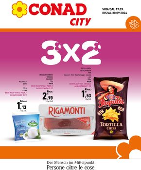 Offerte di Iper e super a Malles Venosta | 3x2 in Conad City | 17/9/2024 - 30/9/2024