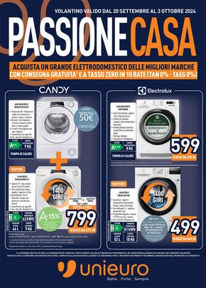 Volantino Unieuro a Pretoro | Passione casa da Unieuro! | 20/9/2024 - 3/10/2024