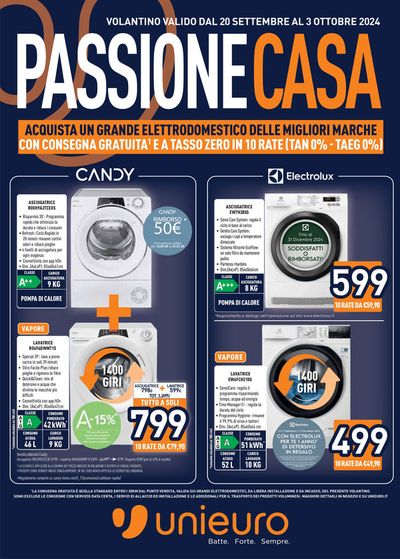 Volantino Unieuro a Corfinio | Passione casa da Unieuro! | 20/9/2024 - 3/10/2024