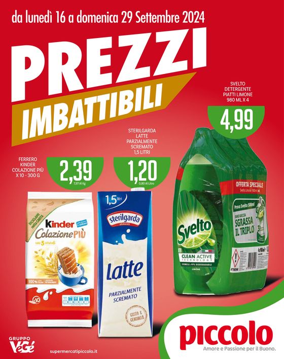 Volantino Supermercati Piccolo a Sarno | Convenienza tonda | 16/9/2024 - 29/9/2024