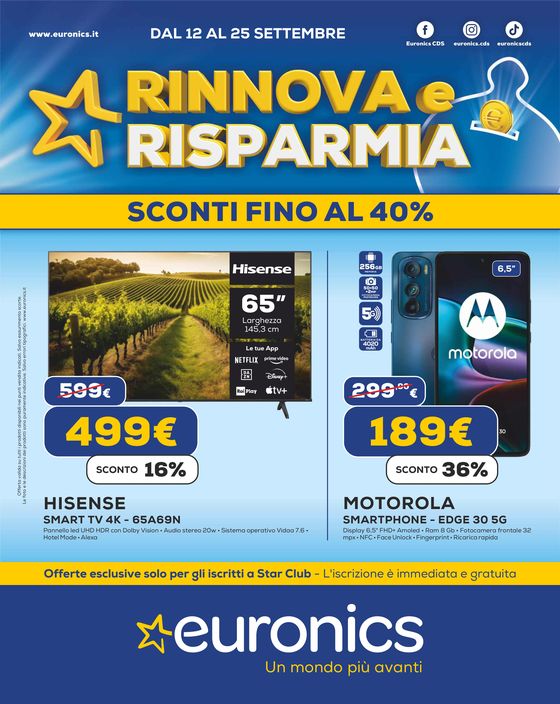 Volantino Euronics a Forlì | Rinnova e risparmia | 12/9/2024 - 25/9/2024