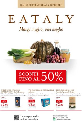 Offerte di Ristoranti a Lastra a Signa | Sconti fino al 50% in Eataly | 12/9/2024 - 2/10/2024