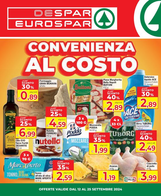 Volantino Eurospar a Dorgali | Conveneienza al costo  | 12/9/2024 - 25/9/2024