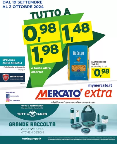 Volantino Mercatò Extra a Gamalero | Tutto a 0,98, 1,48, 1,98 | 19/9/2024 - 2/10/2024