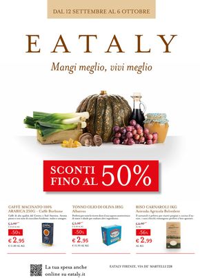 Offerte di Ristoranti a Lastra a Signa | Offerte Sconti fino al 50% in Eataly | 16/9/2024 - 6/10/2024