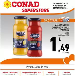 Offerte di Iper e super a Cetara | Solo titolari in Conad Superstore | 18/9/2024 - 29/9/2024