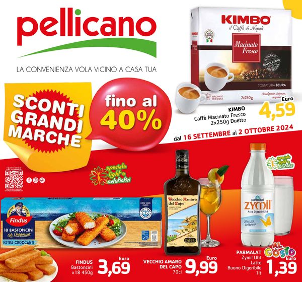 Volantino Pellicano a Castel Volturno | Sconti grandi marche fino al 40 % | 16/9/2024 - 2/10/2024