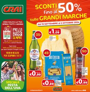 Offerte di Iper e super a Fabrica di Roma | Sconti fino al 50%  in Crai | 19/9/2024 - 2/10/2024