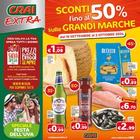 Offerte di Iper e super a Montorio Romano | Sconti fino al 50%  in Crai | 19/9/2024 - 2/10/2024