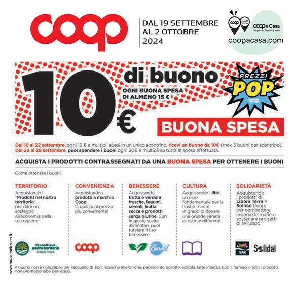 Volantino Coop a Castelnuovo di Val di Cecina | Prezzi pop | 19/9/2024 - 2/10/2024