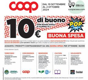 Volantino Coop a Castelnuovo di Val di Cecina | Prezzi pop | 19/9/2024 - 2/10/2024