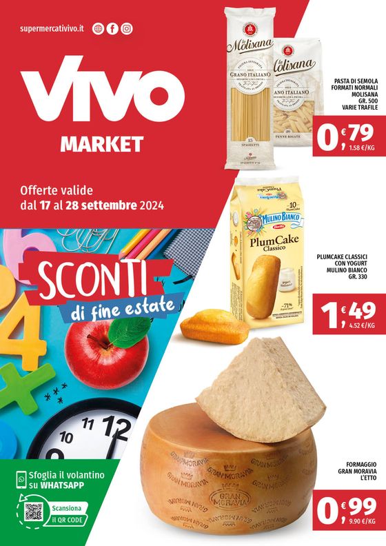 Volantino Vivo Supermercati a Acquappesa | Sconti di fine estate | 17/9/2024 - 28/9/2024