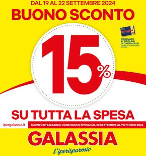 Volantino Galassia a Novi Ligure | BUONO SPESA 15% | 19/9/2024 - 22/9/2024