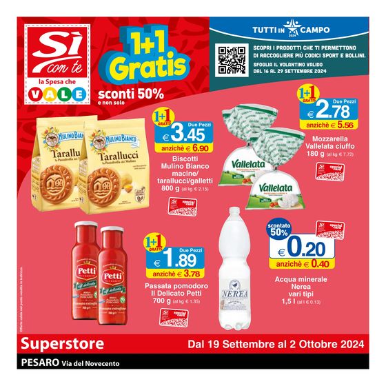 Volantino Si con te superstore a Pesaro | 1+1 Gratis | 19/9/2024 - 2/10/2024