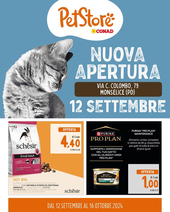 Volantino Pet Store Conad a Monselice | Nuova apertura | 12/9/2024 - 16/10/2024