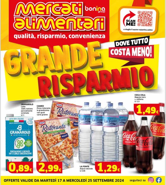 Volantino Mercati Alimentari a Messina | Grande risparmio | 17/9/2024 - 25/9/2024