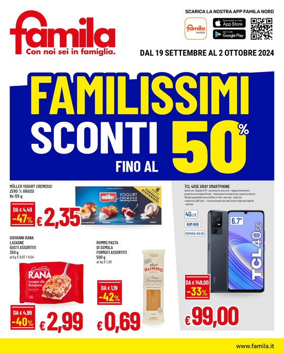 Volantino Famila a Lomazzo | Sconti fino al 50% | 19/9/2024 - 2/10/2024