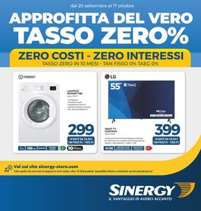 Volantino Sinergy a Caggiano | Approfitta del vero tasso zero % | 20/9/2024 - 17/10/2024