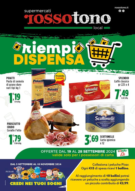 Volantino Supermercati Rossotono Local a San Giovanni Gemini | Riempi dispensa | 19/9/2024 - 28/9/2024