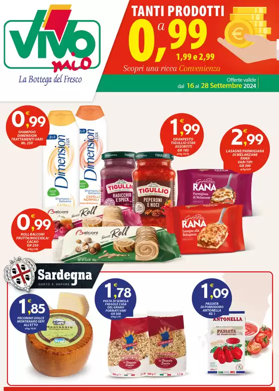 Volantino Vivo Supermercati a Meana Sardo | Tanti prodotti a 0.99 | 19/9/2024 - 29/9/2024