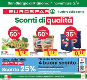 Volantino Eurospar a San Giorgio di Piano | Sconti di qualità | 19/9/2024 - 2/10/2024