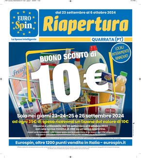 Offerte di Discount a Pescia | Riapertura Quarrata in Eurospin | 23/9/2024 - 6/10/2024