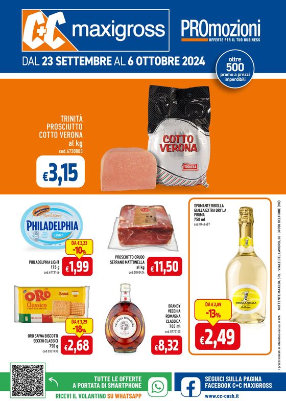 Volantino C+C a Treviolo | Promozioni, offerte per il tuo business | 23/9/2024 - 6/10/2024