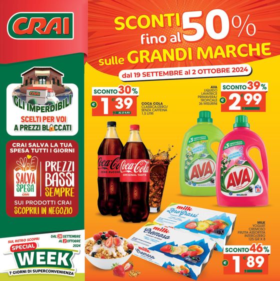 Volantino Crai a Sant'Agata li Battiati | Sconti fino al 50% | 20/9/2024 - 2/10/2024