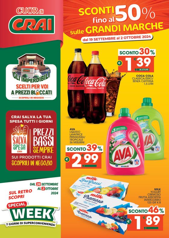 Volantino Crai a Santa Venerina | Sconti fino al 50% | 20/9/2024 - 2/10/2024